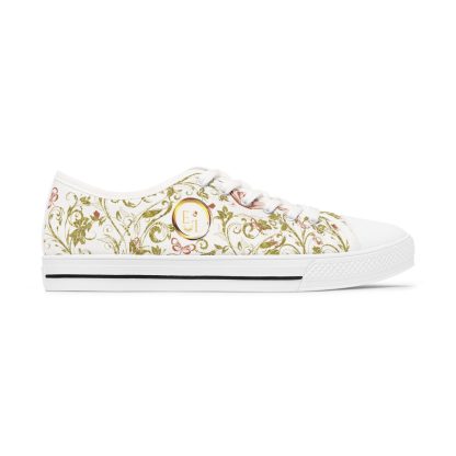Bohemian Butterfly White | White Trim Floral LowTops - Image 4
