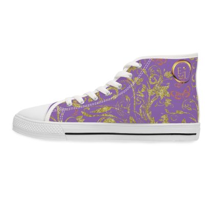 Floral Butterfly Light Purple | White Trim Bohemian HighTops - Image 6