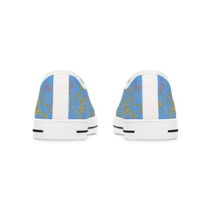 Bohemian Butterfly Light Blue | White Trim Floral LowTops - Image 7