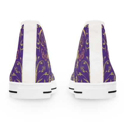 Floral Butterfly Purple | White Trim Bohemian HighTops - Image 3