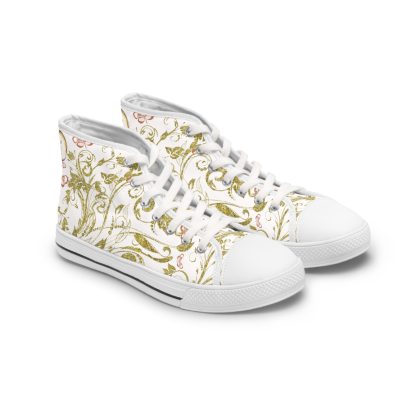 Floral Butterfly White | White Trim Bohemian HighTops