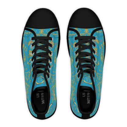 Butterfly Heart Turquoise | Bohemian HighTop Sneakers - Image 2