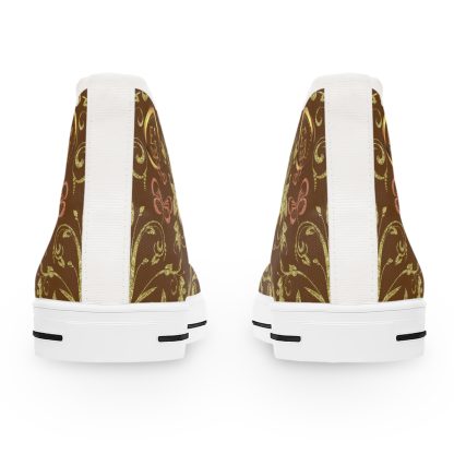 Floral Butterfly Brown | White Trim Bohemian HighTops - Image 3