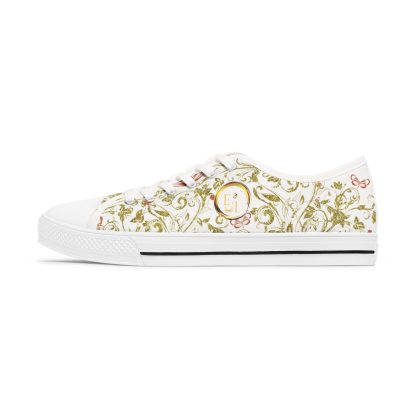 Bohemian Butterfly White | White Trim Floral LowTops - Image 2