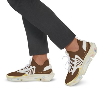 EssenceInnoCreate Brown | Mens White Trim Mesh Sneakers - Image 10