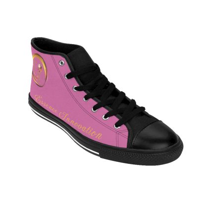 HighTop Classic Light Pink | Ladies Black Trim Sneakers - Image 9