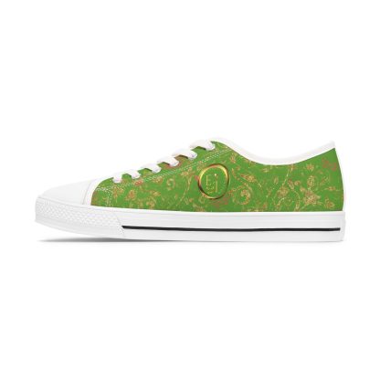 Bohemian Butterfly Light Green | White Trim Floral LowTops - Image 5