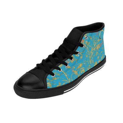 Bohemian BlackTop Turquoise | Black Sole HighTop Sneakers - Image 6