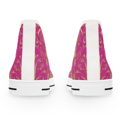 Floral Butterfly Pink | White Trim Bohemian HighTops - Image 3
