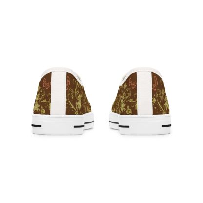 Bohemian Butterfly Brown | White Trim Floral LowTops - Image 7