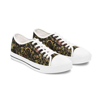 Bohemian Butterfly Black | White Trim Floral LowTops