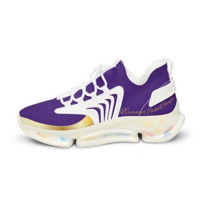 EssenceInnoCreate Purple | Mens White Trim Mesh Sneakers - Image 5