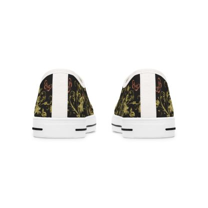 Bohemian Butterfly Black | White Trim Floral LowTops - Image 7