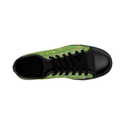 Bohemian Essence Light Green | Luxe Black Trim LowTop Sneakers - Image 3