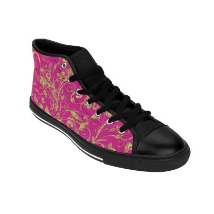 Bohemian BlackTop Pink | Black Sole HighTop Sneakers - Image 9