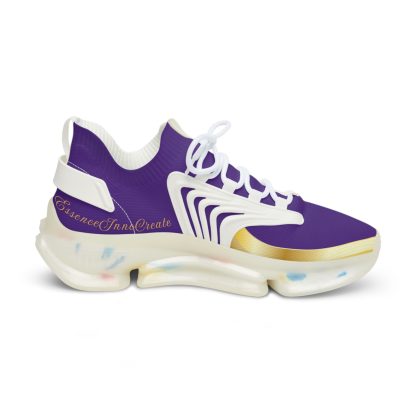 EssenceInnoCreate Purple | Mens White Trim Mesh Sneakers - Image 4