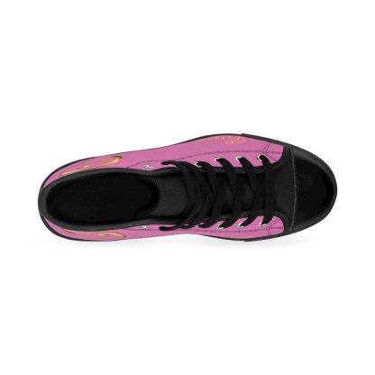 HighTop Classic Light Pink | Ladies Black Trim Sneakers - Image 3