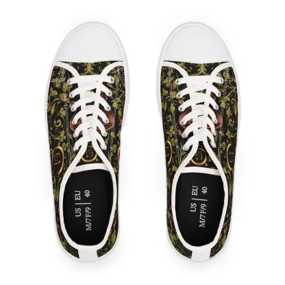 Bohemian Butterfly Black | White Trim Floral LowTops - Image 6