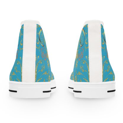 Floral Butterfly Turquoise | White Trim Bohemian HighTops - Image 3