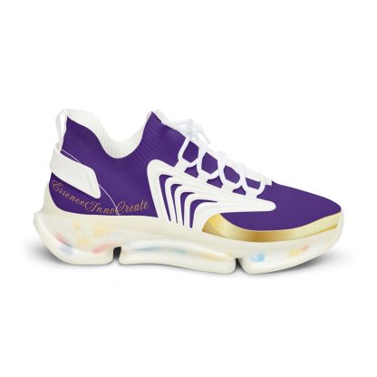 EssenceInnoCreate Purple | Mens White Trim Mesh Sneakers - Image 7