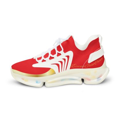 EssenceInnoCreate Red | Mens White Trim Mesh Sneakers - Image 5