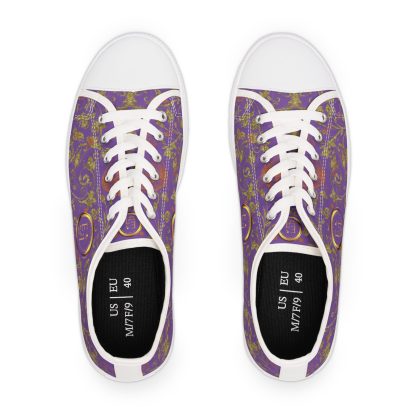 Bohemian Butterfly Light Purple | White Trim Floral LowTops - Image 6