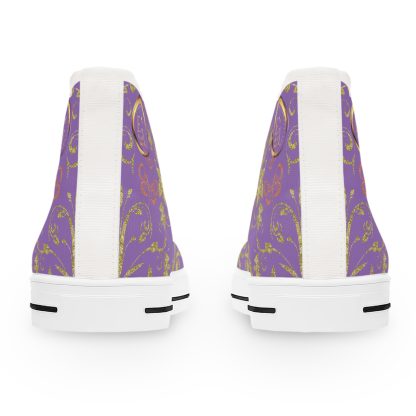 Floral Butterfly Light Purple | White Trim Bohemian HighTops - Image 3