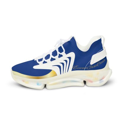 EssenceInnoCreate Dark Blue | Mens White Trim Mesh Sneakers - Image 5