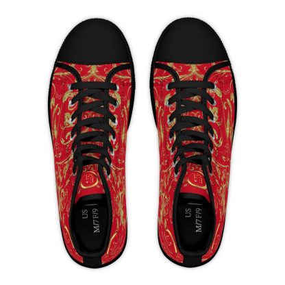 Butterfly Heart Dark Red | Bohemian HighTop Sneakers - Image 2