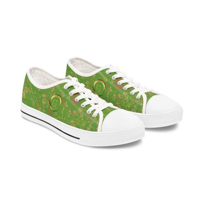 Bohemian Butterfly Light Green | White Trim Floral LowTops