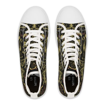 Floral Butterfly Black | White Trim Bohemian HighTops - Image 2