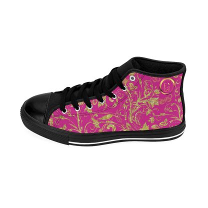 Bohemian BlackTop Pink | Black Sole HighTop Sneakers - Image 4