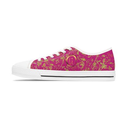 Bohemian Butterfly Pink | White Trim Floral LowTops - Image 5