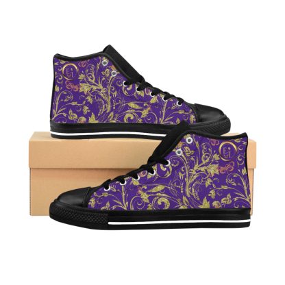 Bohemian BlackTop Purple | Black Sole HighTop Sneakers - Image 2