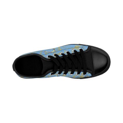 Bohemian Essence Light Blue | Luxe Black Trim LowTop Sneakers - Image 3