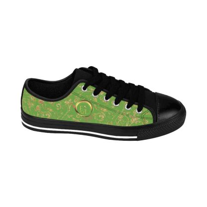 Bohemian Essence Light Green | Luxe Black Trim LowTop Sneakers - Image 7