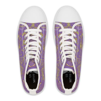 Floral Butterfly Light Purple | White Trim Bohemian HighTops - Image 2