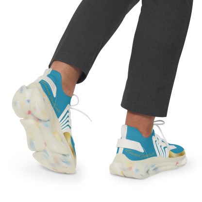 EssenceInnoCreate Turquoise | Mens White Trim Mesh Sneakers - Image 9