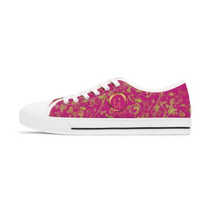 Bohemian Butterfly Pink | White Trim Floral LowTops - Image 2