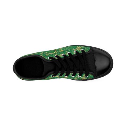 Bohemian Essence Green | Luxe Black Trim LowTop Sneakers - Image 3