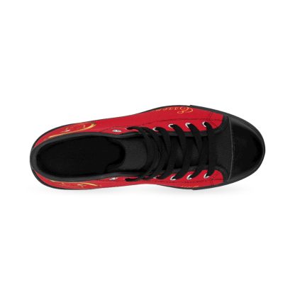HighTop Classic Dark Red | Ladies Black Trim Sneakers - Image 3