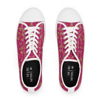 Bohemian Butterfly Pink | White Trim Floral LowTops - Image 6