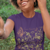 Floral Butterfly T-Shirt in Purple – Boho Cotton Women’s Tee - Image 10