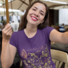 Floral Butterfly T-Shirt in Purple – Boho Cotton Women’s Tee - Image 8