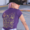 Floral Butterfly T-Shirt in Purple – Boho Cotton Women’s Tee - Image 4